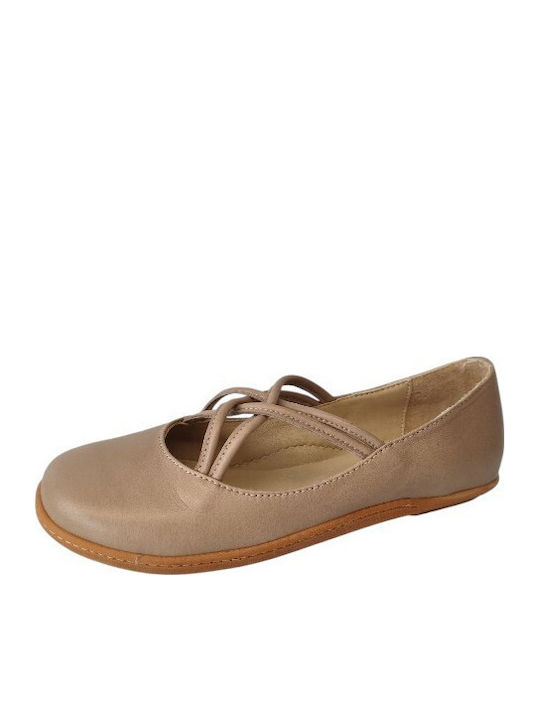 Damen Ballerinas Mit Riemen in Grauer Farbe