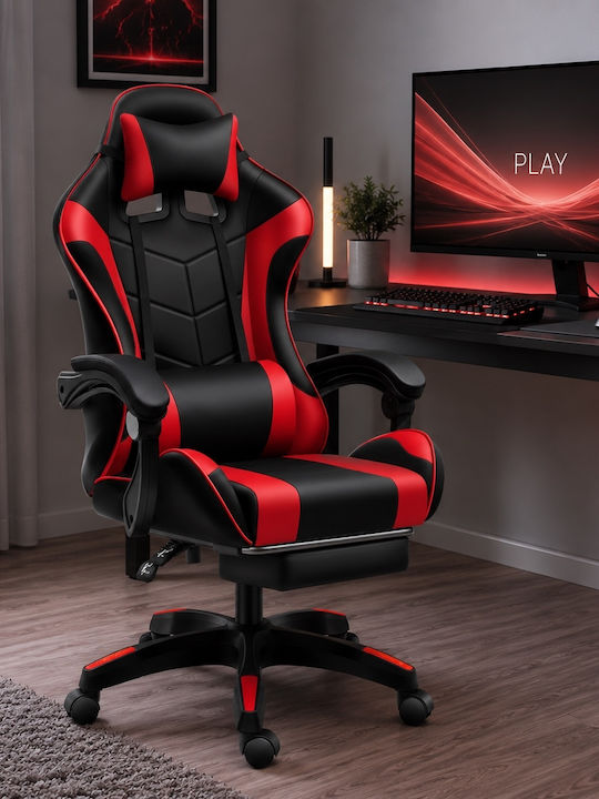GMC-040 Gaming Stuhl aus Künstliches Leder mit Fußstütze Rote