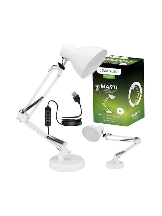 Επιτραπέζια Λάμπα Marti Led 7w Cct Ρύθμιση Ρύθμισης Λευκό Φωτιζόμενο