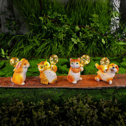 Solar Garden Figurines 4 Models 5 Warm White Leds 15 Cm