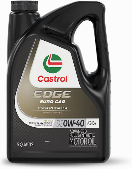 Ulei de Motor Full Sintetic Castrol Edge Euro Car 0W-40 A3/B4 4,73 L – Fabricat în SUA