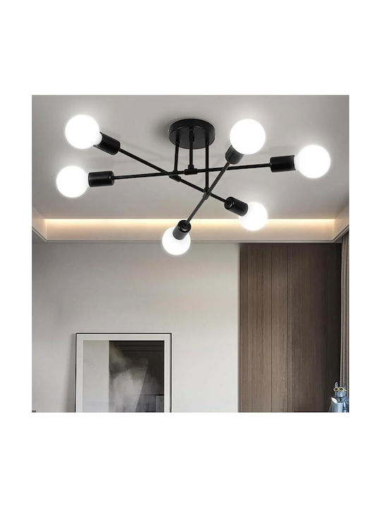 Lightplanet Plafonieră de Tavan Neagră cu Soclu E27