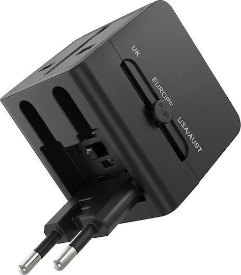 Linq International Power Strip Charger 1440w 2 USB USB-C 15w Черен
