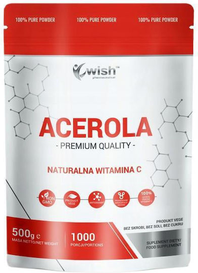 Wish Pharmaceutical Acerola Vitamin for Immune Support, Skin & Antioxidant Action Acerola 500gr