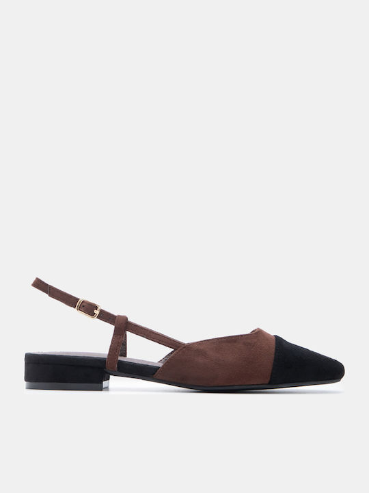 Luigi Spitze Pumps mit Niedrigem Braun Absatz
