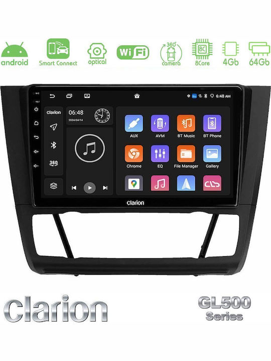 Clarion Ηχοσύστημα Αυτοκινήτου για BMW E81 / E82 / E87 2007-2011 με A/C (Bluetooth/USB/WiFi/GPS/Apple-Carplay/Android-Auto) με Οθόνη Αφής 9"