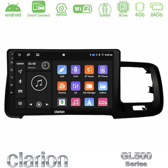 Clarion Ηχοσύστημα Αυτοκινήτου για Volvo S60 2010-2018 (Bluetooth/USB/WiFi/GPS/Apple-Carplay/Android-Auto) με Οθόνη Αφής 9"