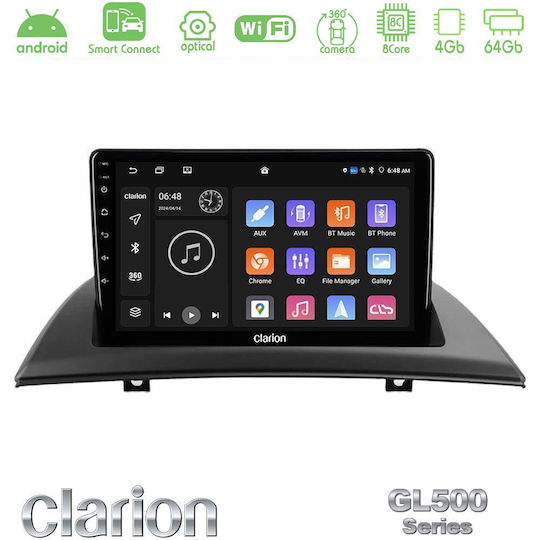Clarion Car Audio System for BMW X3 (E83) 2003 – 2010 (Bluetooth/USB/WiFi/GPS/Apple CarPlay/Android Auto) with 9" Touch Screen