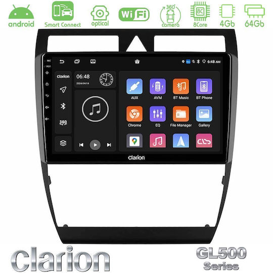 Clarion Ηχοσύστημα Αυτοκινήτου για Citroen C5 Audi A6 1997-2004 (Bluetooth/USB/WiFi/GPS/Apple-Carplay/Android-Auto) με Οθόνη Αφής 9"