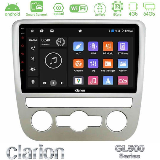 Clarion Автомобилна Аудио Система за Volkswagen Scirocco 2008 – 2014 с A/C (Bluetooth/USB/Вграден Wi-Fi/GPS/Apple CarPlay/Android Auto) с Touch Screen 9"