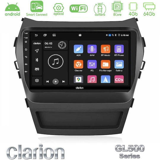 Clarion Ηχοσύστημα Αυτοκινήτου για Hyundai iX45 2012-2017 (Bluetooth/USB/WiFi/GPS/Apple-Carplay/Android-Auto) με Οθόνη Αφής 9"