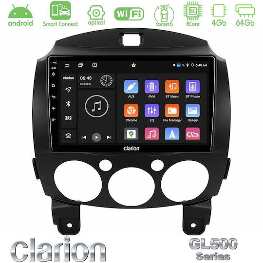 Clarion Автомобилна Аудио Система за Mazda 2 2008-2014 Bluetooth USB WiFi GPS Apple CarPlay Android Auto с Touch Screen 9"