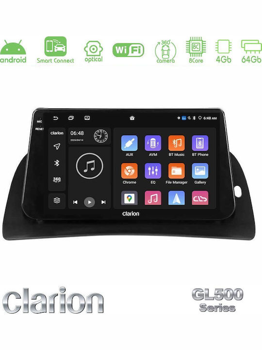 Clarion Ηχοσύστημα Αυτοκινήτου για Renault Kangoo 2014-2018 (Bluetooth/USB/WiFi/GPS/Apple-Carplay/Android-Auto) με Οθόνη Αφής 9"