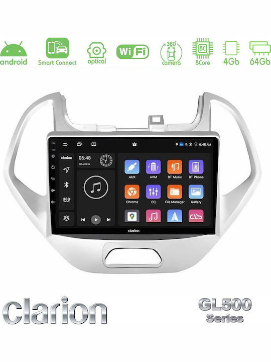 Clarion Ηχοσύστημα Αυτοκινήτου για Ford Ka 2016-2020 (Bluetooth/USB/WiFi/GPS/Apple-Carplay/Android-Auto) με Οθόνη Αφής 9"