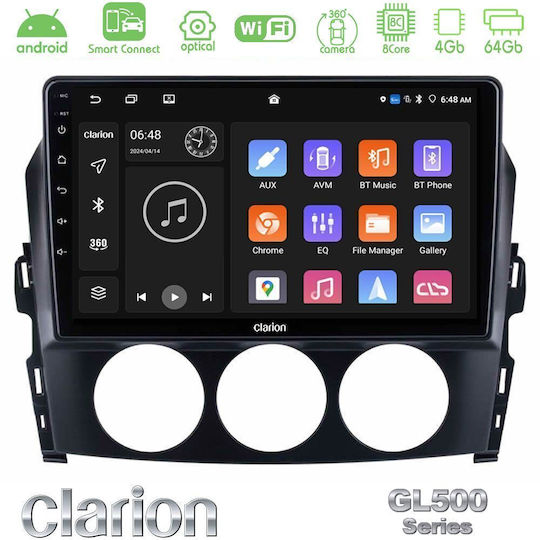 Clarion Car Audio System for Mazda MX-5 2006-2008 (Bluetooth/USB/WiFi/GPS/Apple CarPlay/Android Auto) with 9" Touch Screen