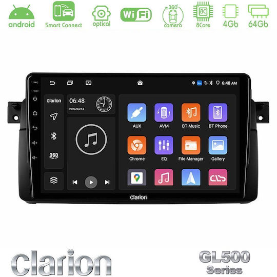 Clarion Ηχοσύστημα Αυτοκινήτου για BMW E46 (Bluetooth/USB/WiFi/GPS/Apple-Carplay/Android-Auto) με Οθόνη Αφής 9"
