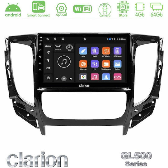 Clarion Sistem Audio Auto pentru Fiat Fullback Mitsubishi L200 2016 cu A/C (Bluetooth/USB/Wi-Fi/GPS/Apple CarPlay/Android Auto) cu Ecran Tactil 9"