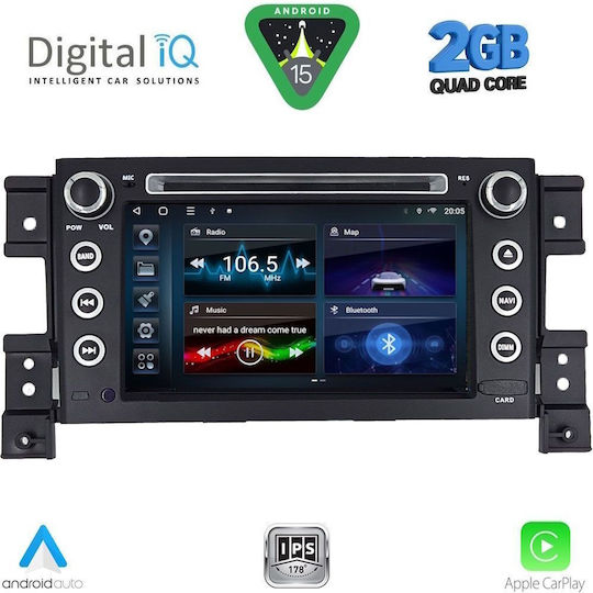 Digital IQ Автомобилна Аудио Система За Suzuki Grand Vitara 2005-2015 Bluetooth USB Вграден Wi-Fi GPS Apple CarPlay Android Auto С Touch Screen 7"
