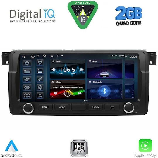 Digital IQ Автомобилна Аудио Система за BMW E46 1998-2005 Bluetooth USB Вграден Wi-Fi GPS Apple CarPlay Android Auto с Touch Screen 8.8"
