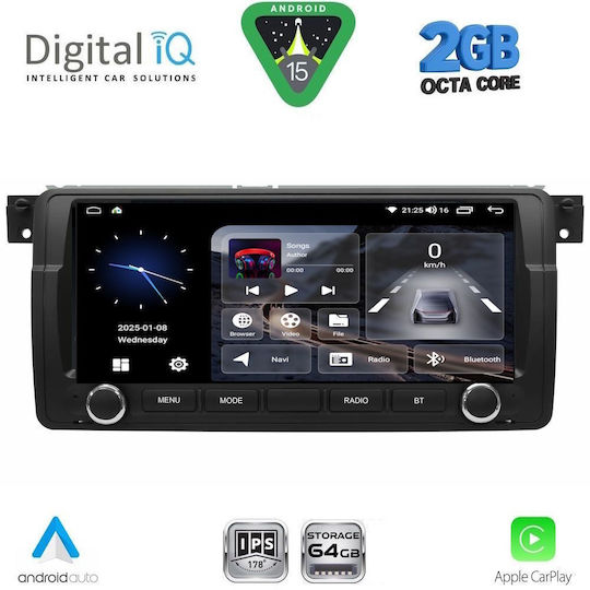 Digital IQ Ηχοσύστημα Αυτοκινήτου για BMW E46 1998-2005 (Bluetooth/USB/WiFi/GPS/Apple-Carplay/Android-Auto) με Οθόνη Αφής 7"