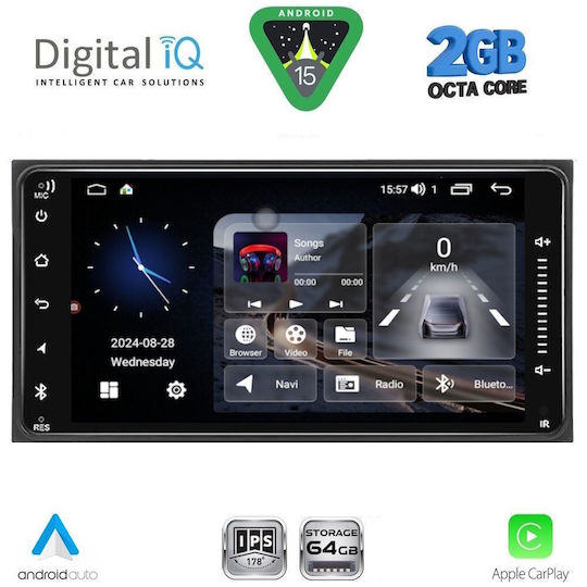 Digital IQ Автомобилна Аудио Система 2004 (Bluetooth/USB/Wi-Fi/GPS/Apple CarPlay/Android Auto) с Touch Screen 6.5"