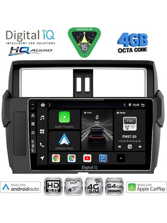 Digital IQ Auto-Audiosystem Für Toyota Prado 2014-2017 Bluetooth USB Eingebautes Wi-Fi GPS Apple CarPlay Android Auto Mit Touchscreen 10 Zoll