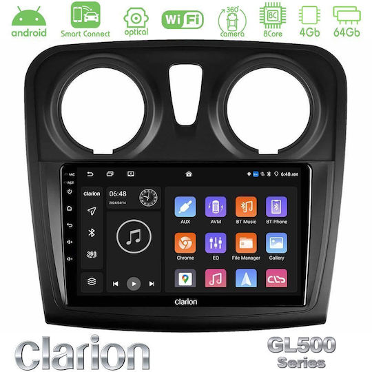 Clarion Car Audio System for Dacia Dokker 2014-2021 Bluetooth USB WiFi GPS Apple CarPlay Android Auto with 9" Touch Screen