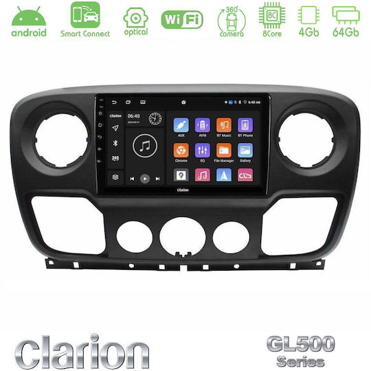 Clarion Ηχοσύστημα Αυτοκινήτου για Opel Movano Renault Master Nissan NV400 (Bluetooth/USB/WiFi/GPS/Apple-Carplay/Android-Auto) με Οθόνη Αφής 10"