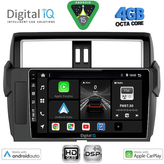 Digital IQ Car Audio System for Toyota Prado 2014-2017 (Bluetooth/USB/WiFi/GPS/Apple CarPlay/Android Auto) with 10" Touch Screen