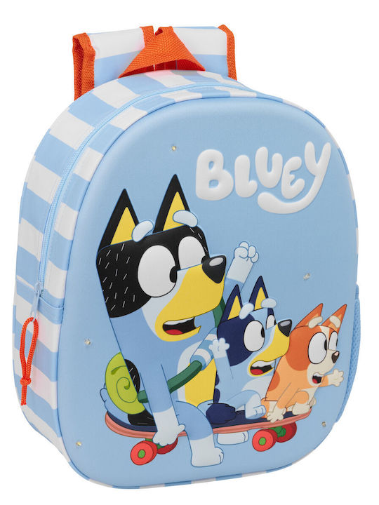 Bluey Kindergarten Shoulder School Bag With Water Bottle Holder White 27 x 10 x 33cm