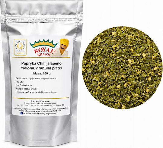 Πράσινη Πιπεριά Chili Jalapeño Νιφάδες 100g Royal Brand
