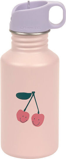 Laessig Cherry Cherry Stainless Steel Kids Water Bottle Non Spill Multicolour 500ml