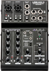 ART Pro Audio USBMix 4 Mixer Analogic 4.0 Canale ART Pro Audio USBMix 4 Mixer Analogic 4.0 Canale