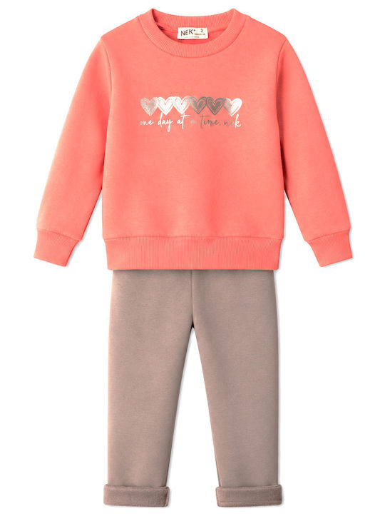 Kinder Sweatpants Set Koralle-Elfenbein