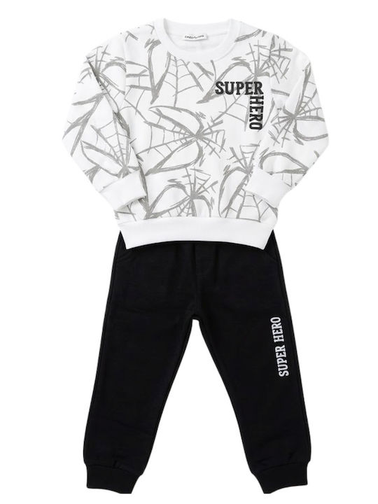 Nek Kids Wear Kids Sweatpants Set White 2 Pieces