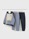 Kinder Sweatpants Set Mit Jacke Hellblau 3Stücke