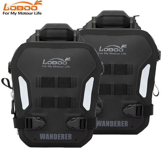 Loboo Wanderer Crash Bar Tasche für Schienen Motorrad-Weichgepäck Schwarz Farbe