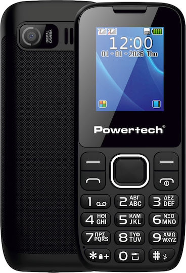 Powertech Milly Small III with Camera Dual SIM Button Mobile Phone (Greek Menu) Black