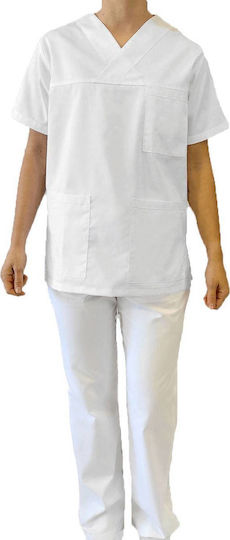 Fabrik Unisex Medizinischer Hose & Bluse Set Weiß MARK846