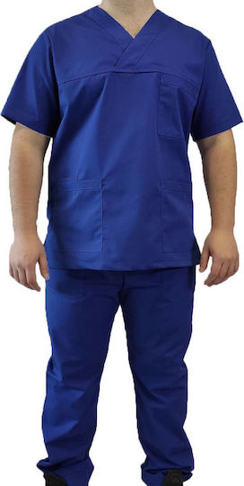 Fabrik Unisex Set Für Medizinische Hose Und Bluse Blau MARK846 Königsblau