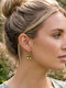 Grekas Dangle Earrings Made of Gold Plated Silver Green