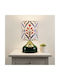 Inspiral Tree Metal Table Lamp for E27 Fitting with Shade and Green Base
