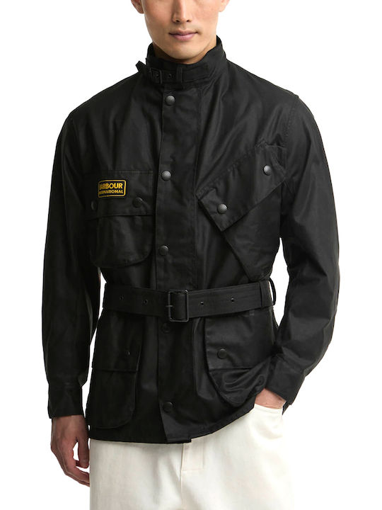 Barbour Wax Кожено Яке Байкър Черно