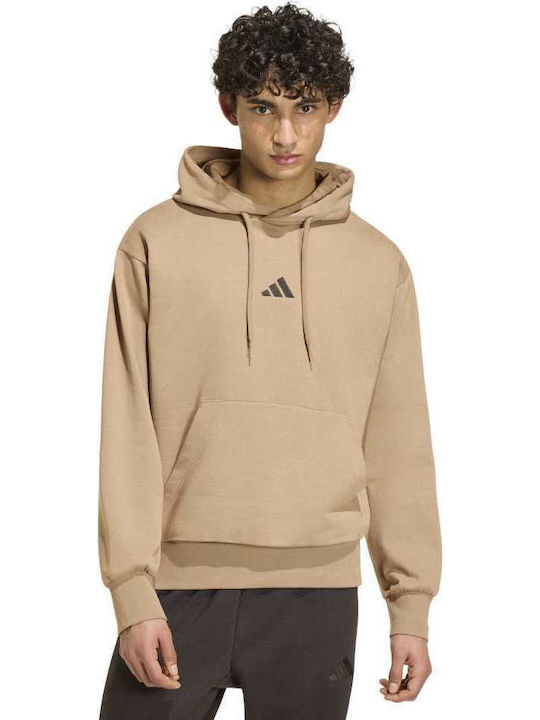 adidas Hanorac cu glugă maro adidas Hanorac cu glugă maro
