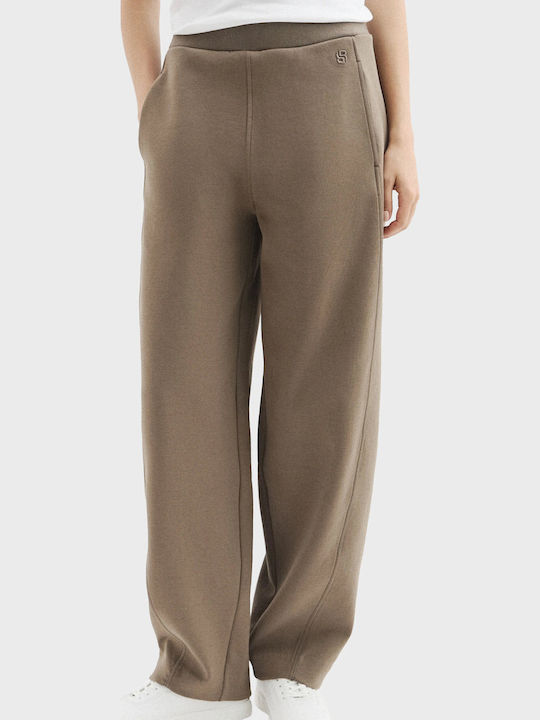 Damen Reißverschluss Hose Hellbraun