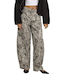 Damen Hochbund Stoffhose in Loose Passform Khaki
