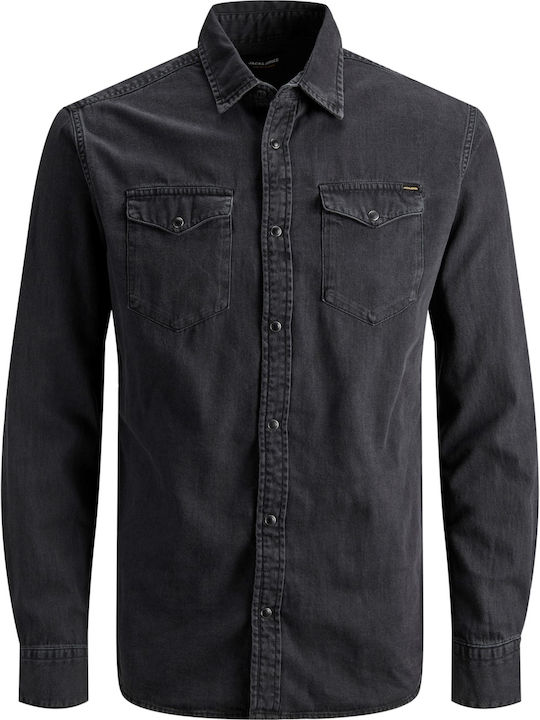 Jack & Jones Риза с дълъг ръкав Black