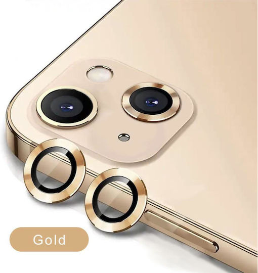 Protector Ring Защита на камерата Закалено стъкло Златист за iPhone 14 / 14 Plus