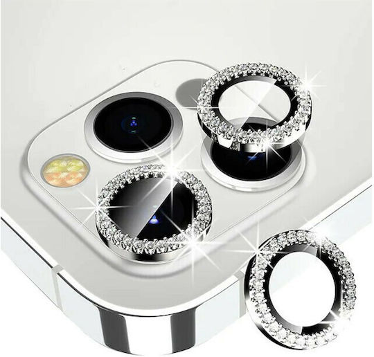 Protector Ring Glitter Протектор за Камера Метална Рамка Сребрист за iPhone 13 Pro / 13 Pro Max