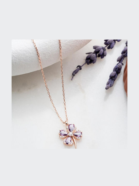 Heliophilia Silver Necklace From Pink Gold Plated Silver Pink